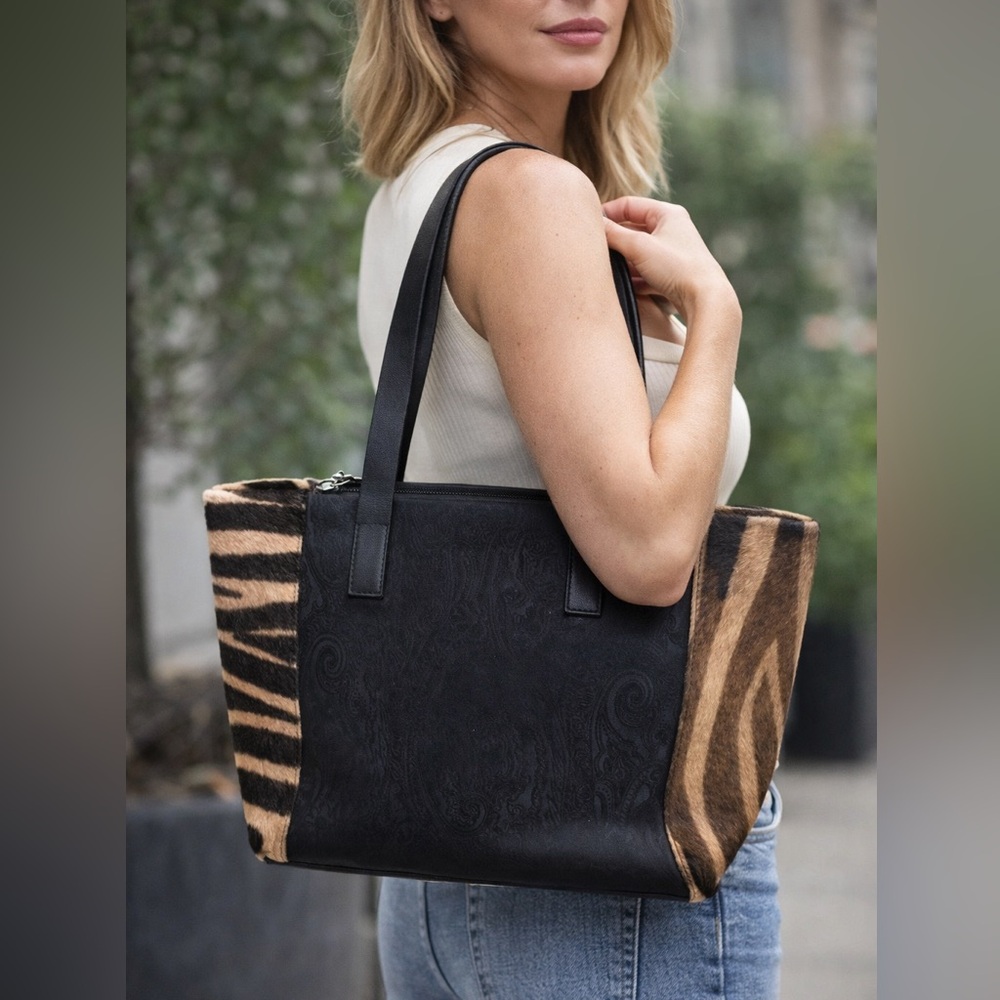 Etro Milano Pony Hair and Leather Shoulder Bag